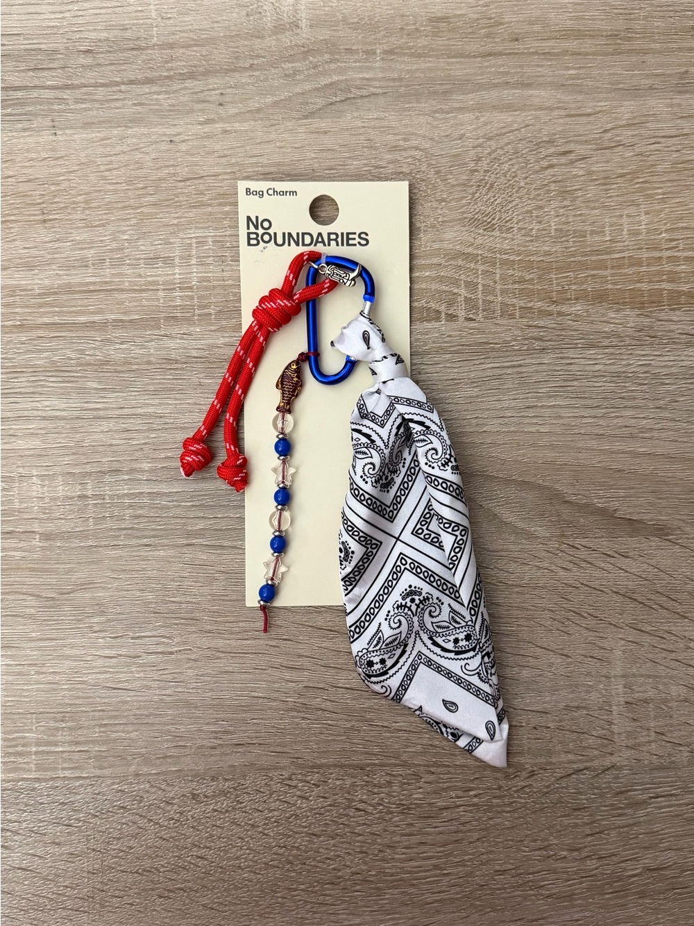 No Boundaries Bandana Bag Charm Carabiner Purse Accessory NWT
